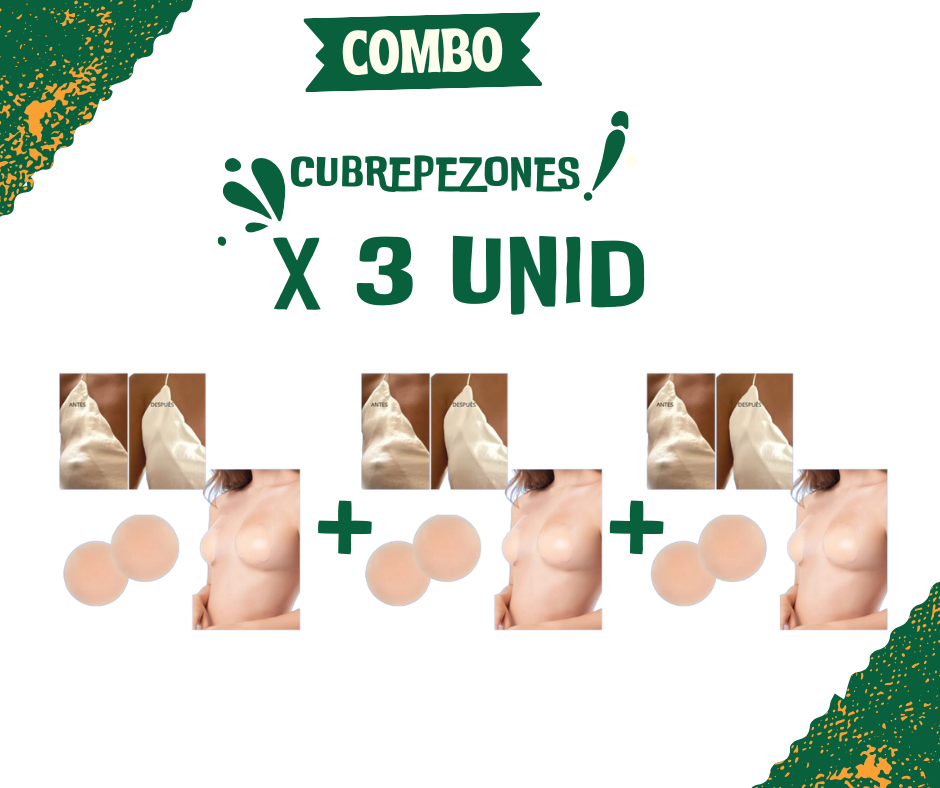 Cubrepezones Adhesivos de Silicona X 3 Unid