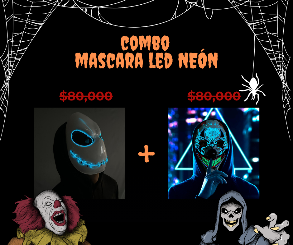 Combo X2 de Máscaras LED Neón – Jack + Demonio