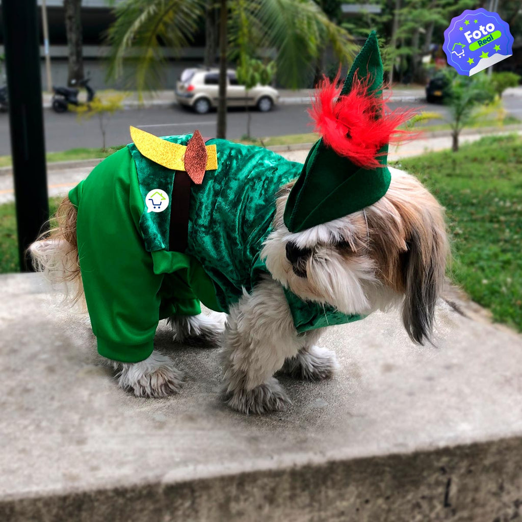 Disfraz de Peter Pan para Mascotas (Perros y Gatos)