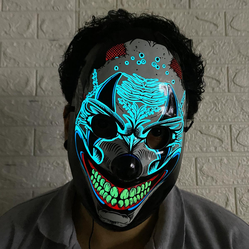 Máscara Luminosa de Demonio Neón