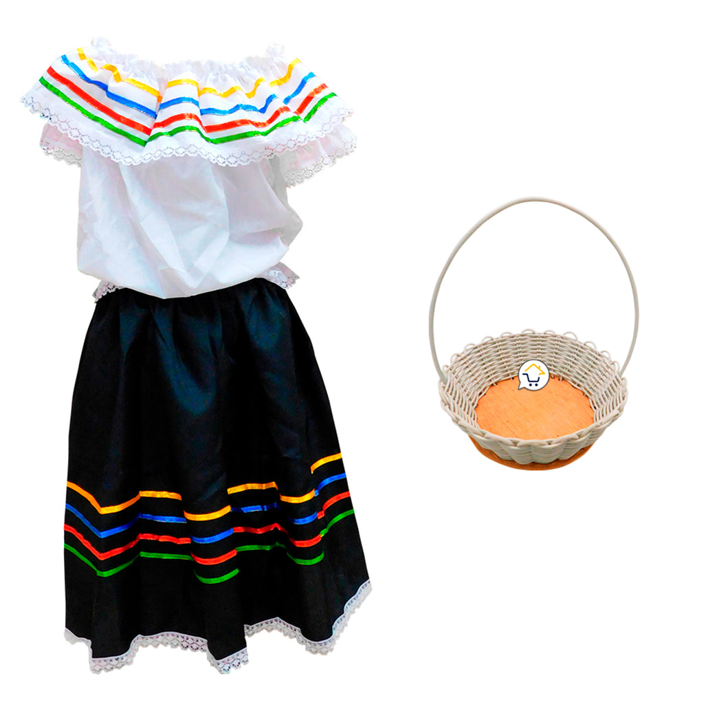 Traje Típico Niña – Disfraz Feria de Flores (x3 piezas)