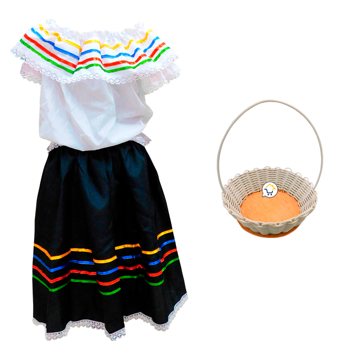 Traje Típico Niña – Disfraz Feria de Flores (x3 piezas)